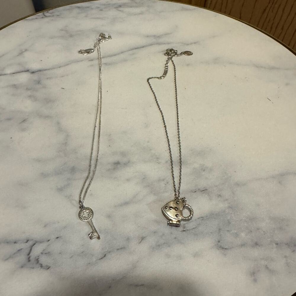 Claire's Silver Charm Necklace Set